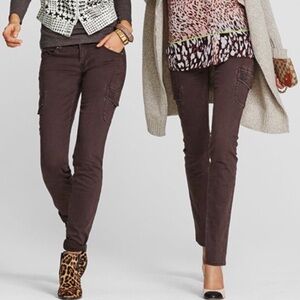 Cabi Bittersweet brown skinny cargo pants size 4